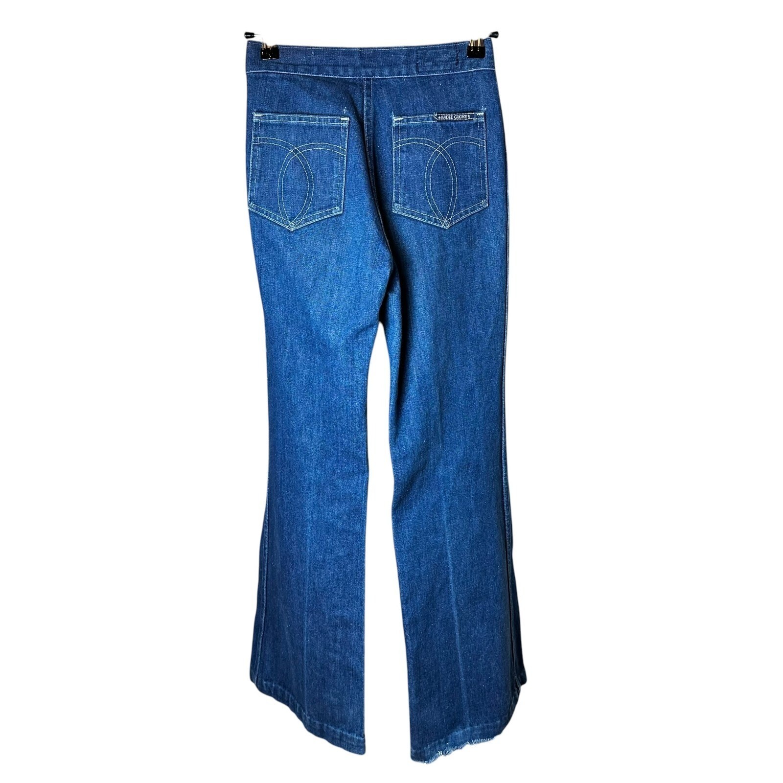 Vintage 70s Faded Glory USA Made Flare Jeans Sz 7 28 | High Rise Roller Denim