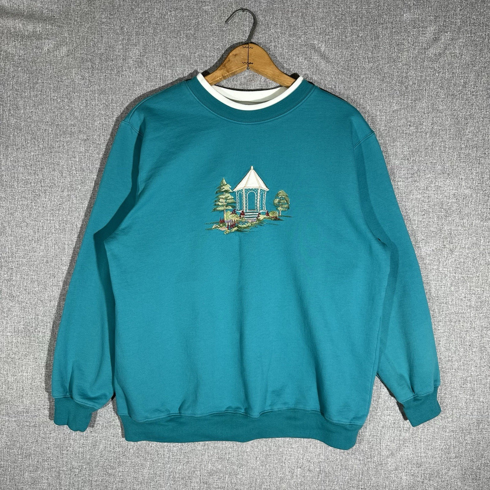 Vintage Teal Grandma/Grandpa Style Sweater Pullover Links