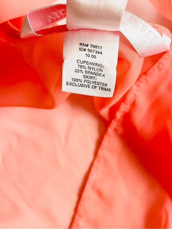 SMALL Victoria’s Secret coral orange slip and vstring panties set