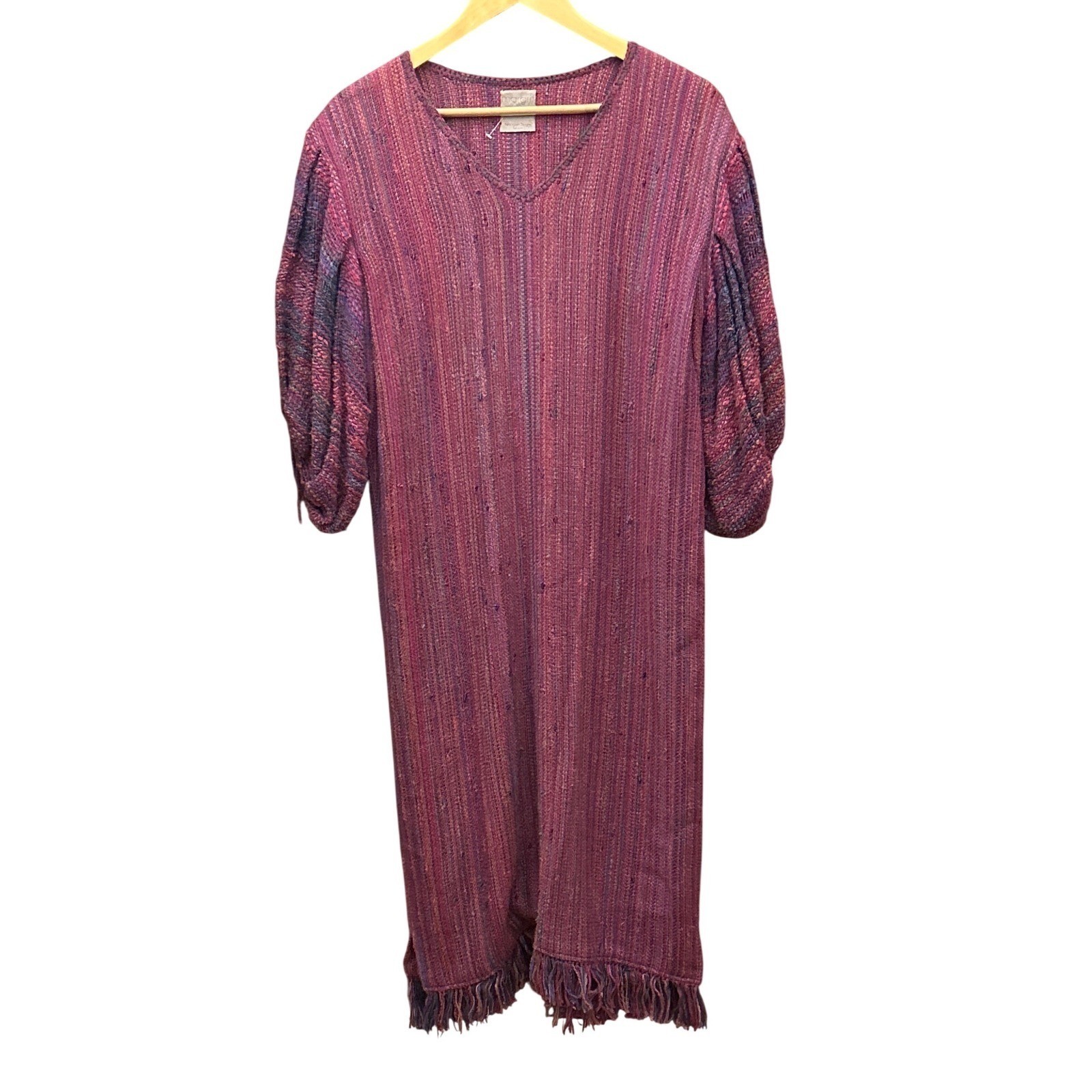 Vintage Margrit Laman Handwoven Dress Art To Wear Boho Lagenlook Fiber Art Folk
