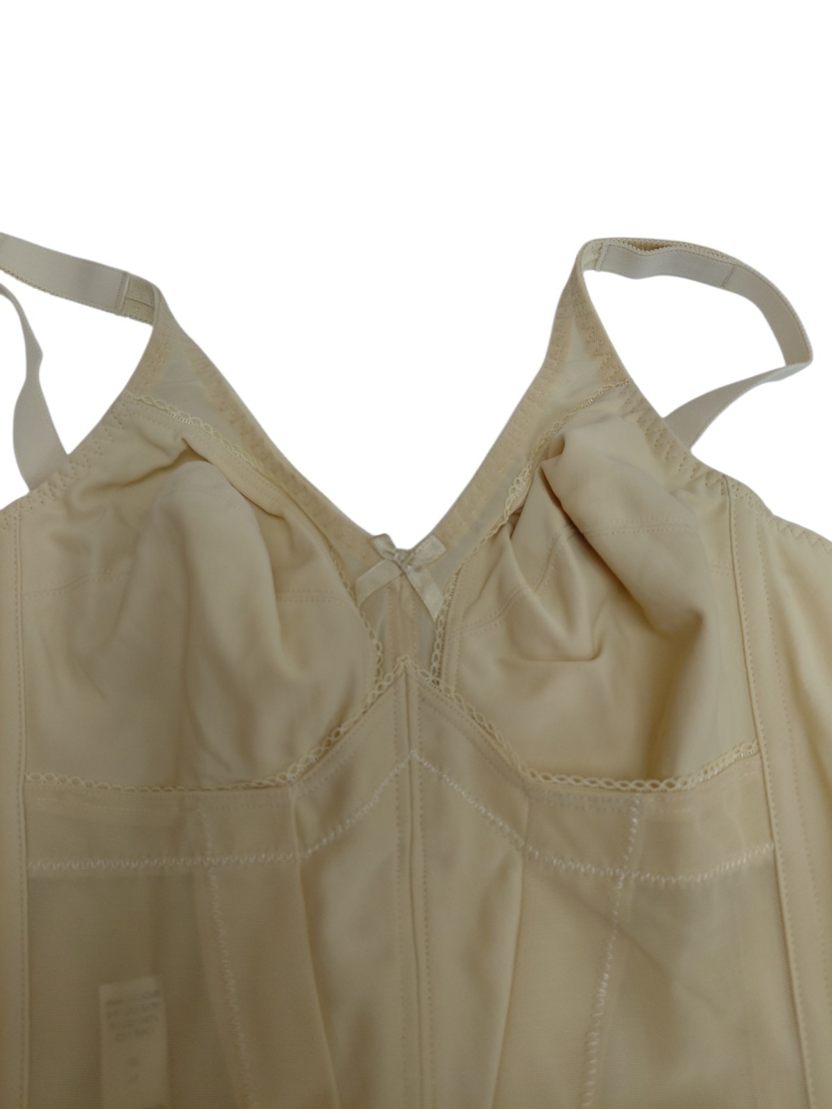 Vintage Crown-nette Longline Beige Bra Size 36B