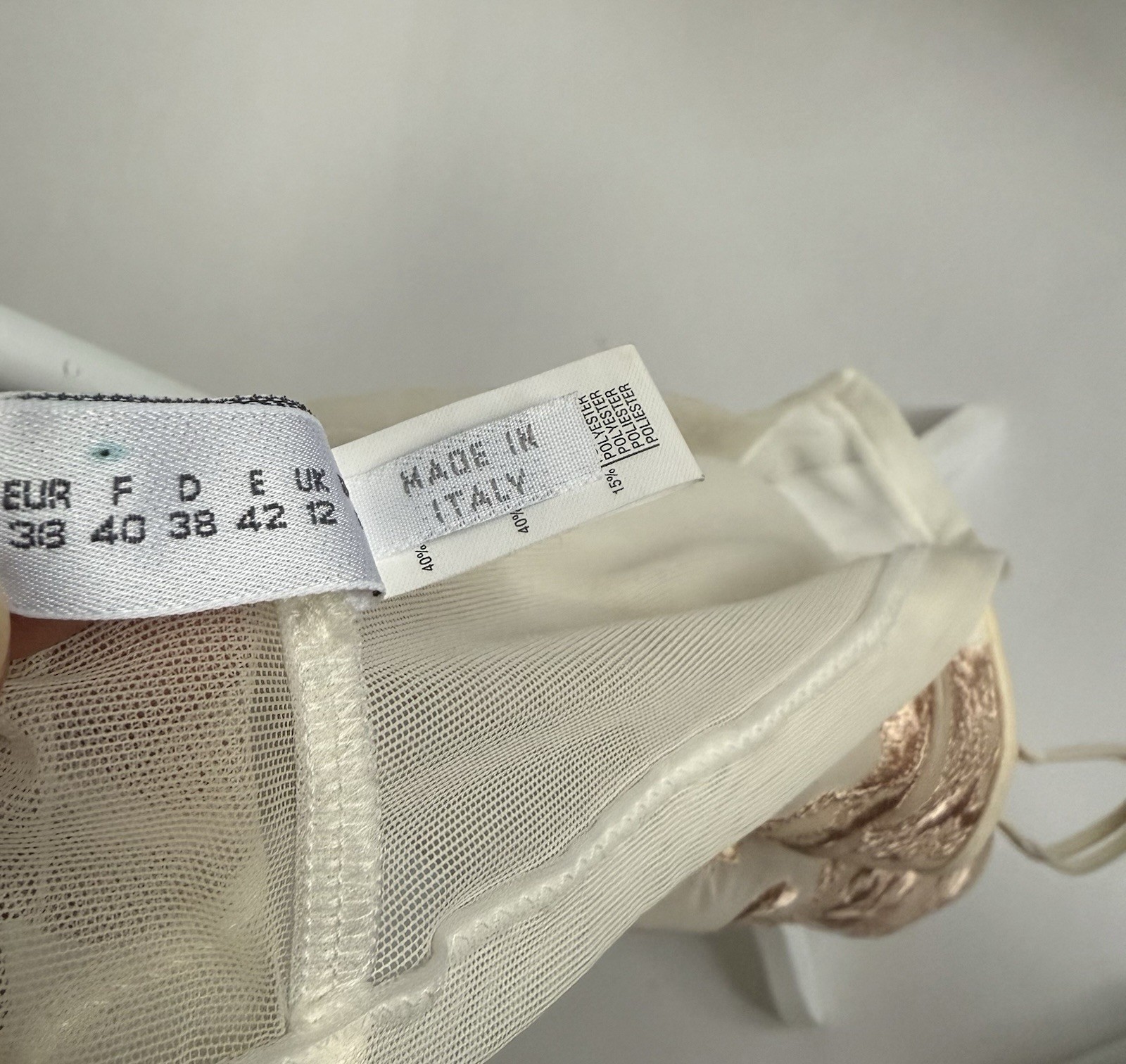 La Perla Sheer Ivory Nude Embroidered Camisole Sz Small 2 Vintage Rare!
