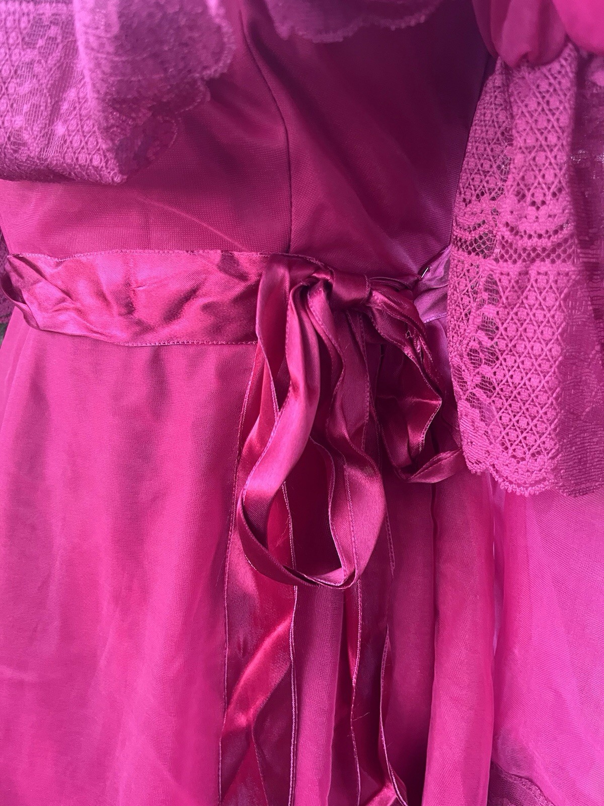 Vintage Prom Dress 1980s Does Victorian Puffy Sleeve High Collar Formal Maxi