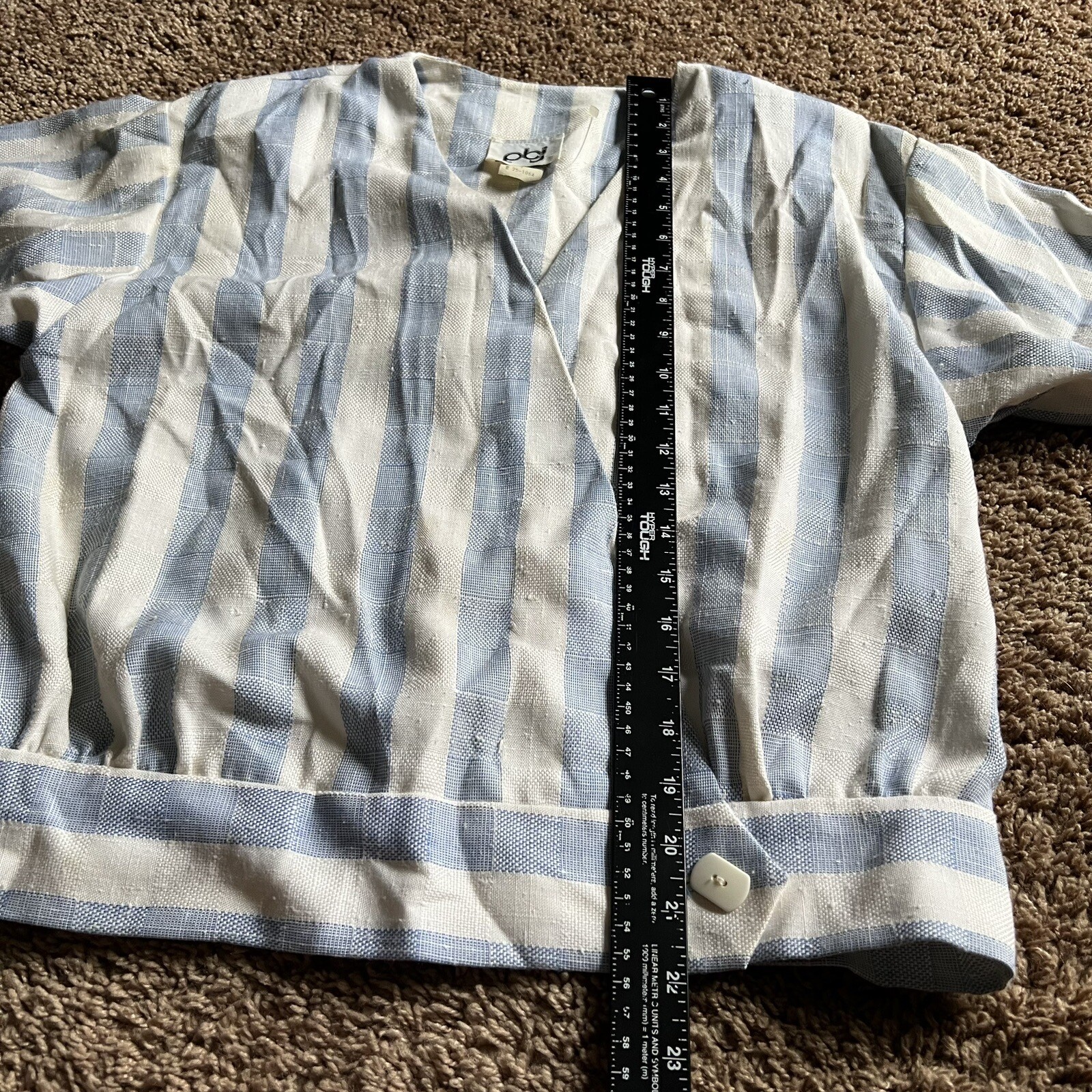 VINTAGE 70s PBJ Yacht Beach Women’s Victorian Jacket Shirt Button Cross Top Sz 9