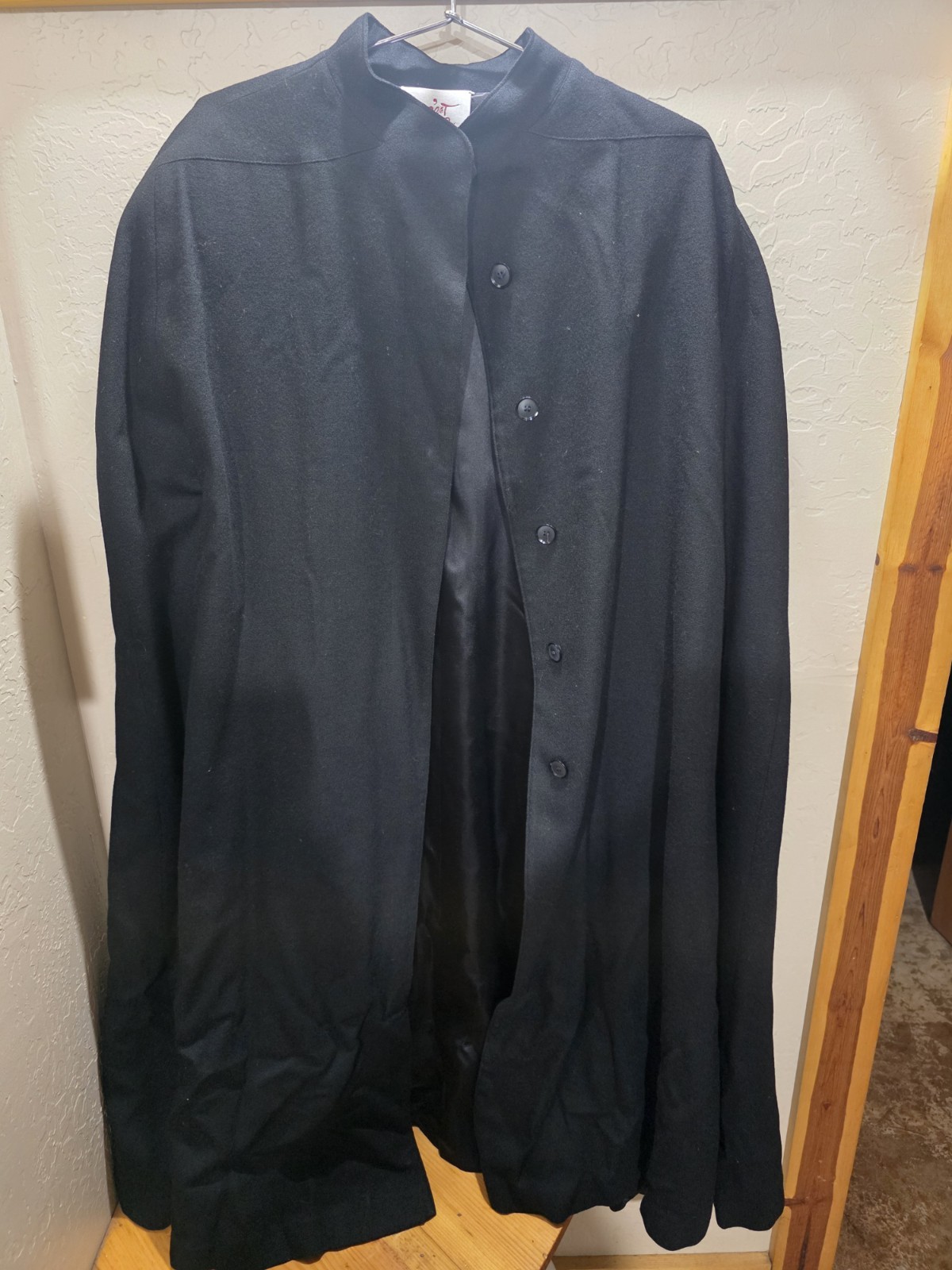 Vintage Cest Simone Black Wool Cape Poncho Goth Opera Women’s Large
