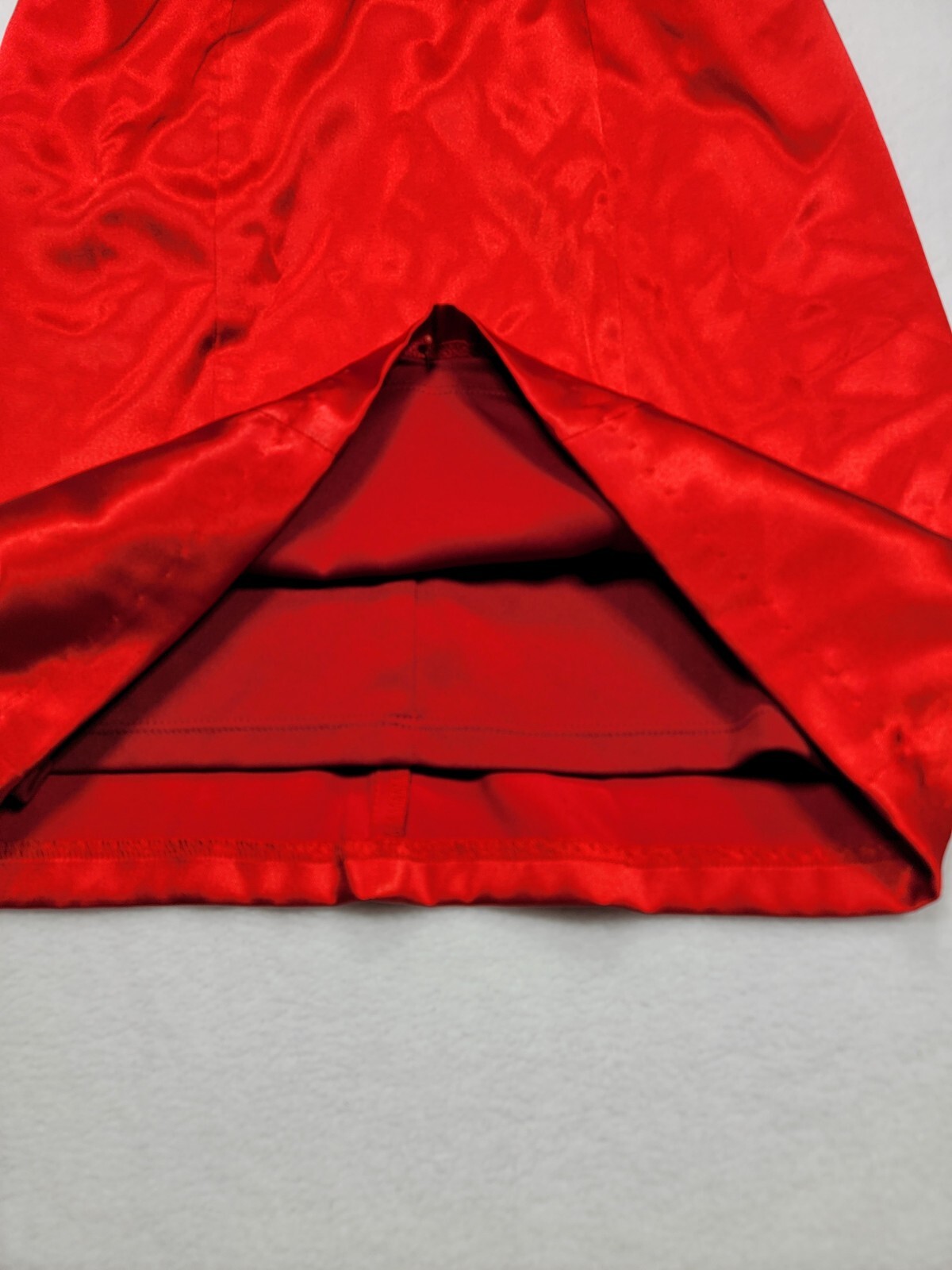 B Darlin 90s Y2K Dress Womens 9 Red Halter Sheath Open Back Diamonds Made In USA