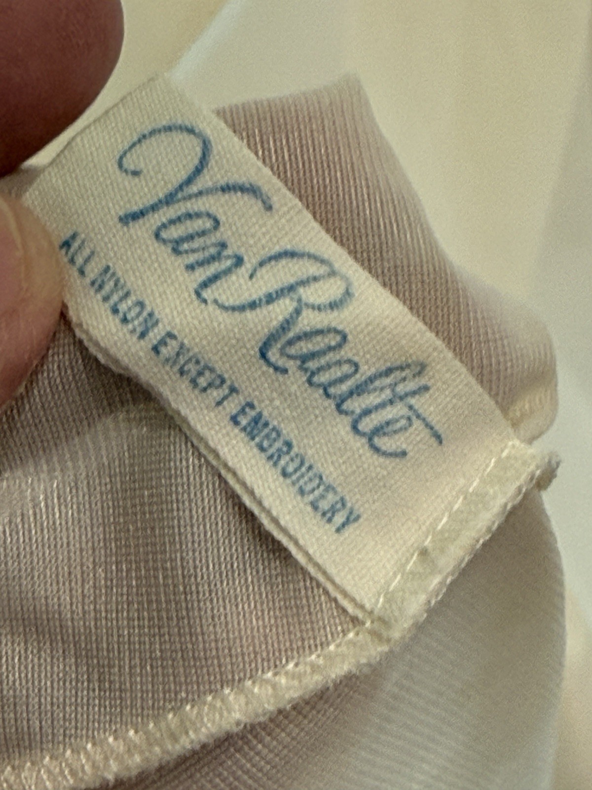 Vintage Van Raalte Peach Nylon Nightgown Robe Set Floral Embroidered Sheer 34