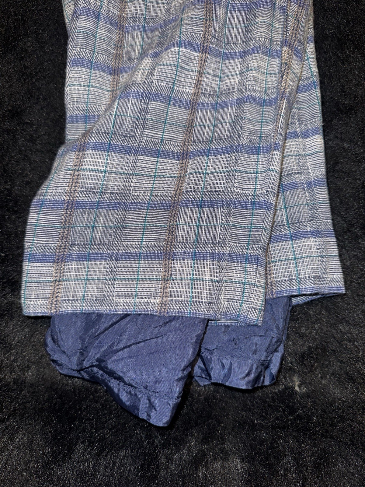 Vintage David Brooks Plaid High Waist Pants Sz 10 Side Button Pockets Ruffle Hem