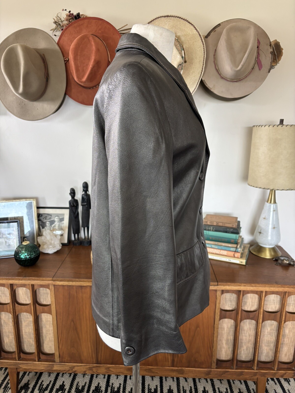 Vintage 80s Skin Gear Leather Jacket Women’s Soft Gray Sz S M