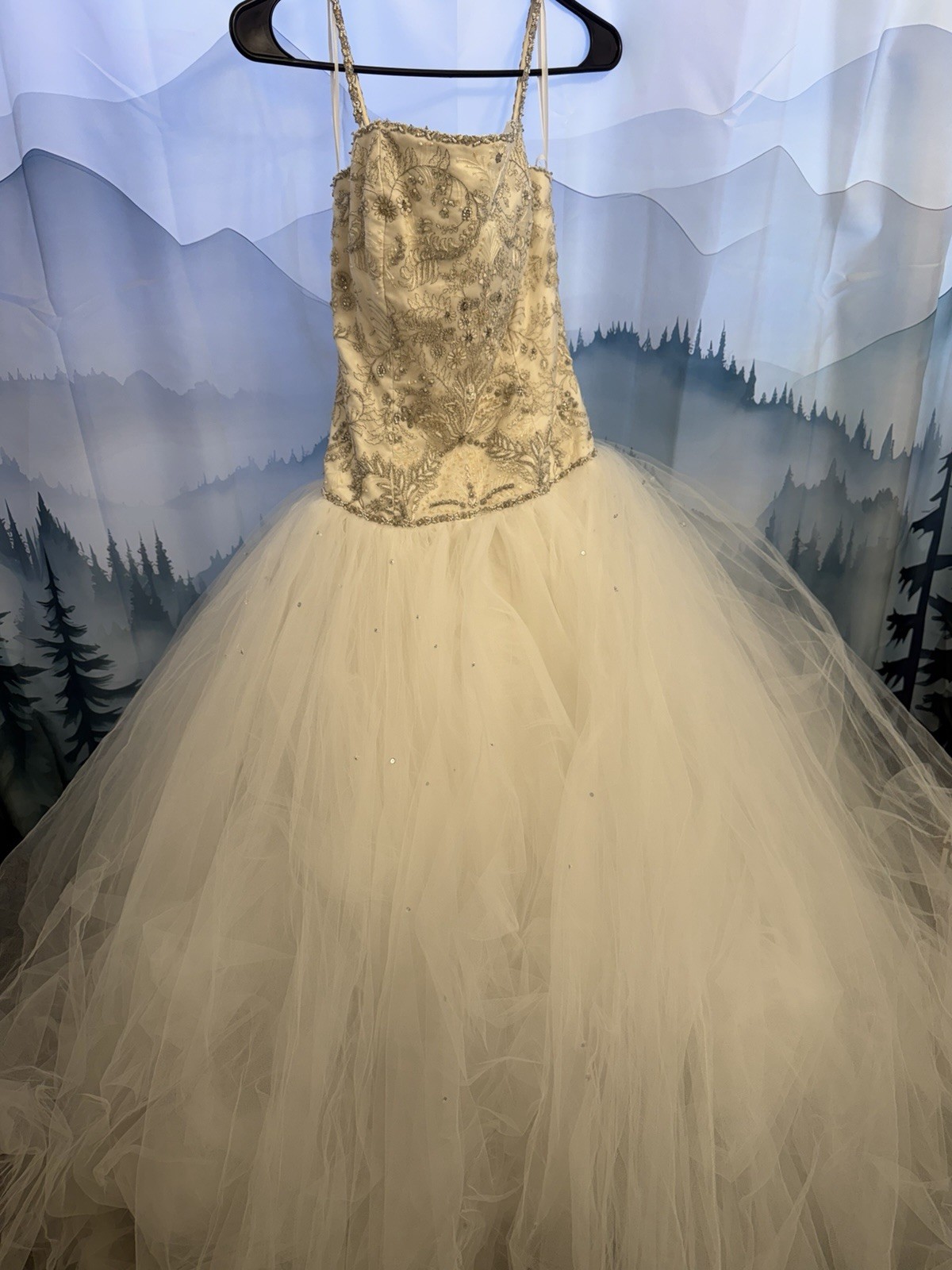 Vintage Lazaro White Wedding Gown with Beaded Bodice (Message With Questions)