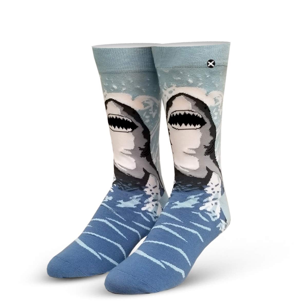 Odd Sox Men’s Great White Knit Crew Socks 6-13, Jaws