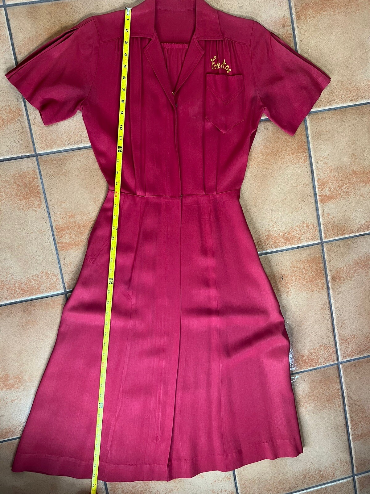 Vintage 40s Shell gasoline Bowling Dress Chainstitch Hot Rod Gabardine RARE Car