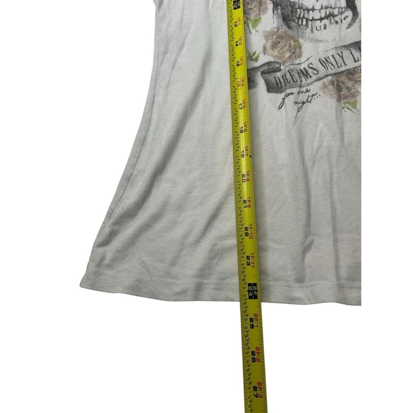 Mall Goth T-Shirt Wound Up Skull Rose Graphic Tee White Grunge Vintage 90s Y2k L