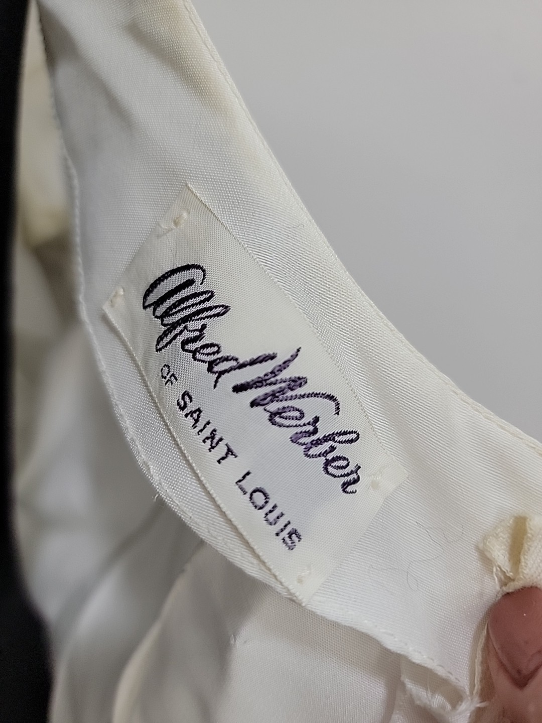 VTG Alfred Werber Mid Century Wedding Dress Short Sleeve Bridal Gown Ruched Bust
