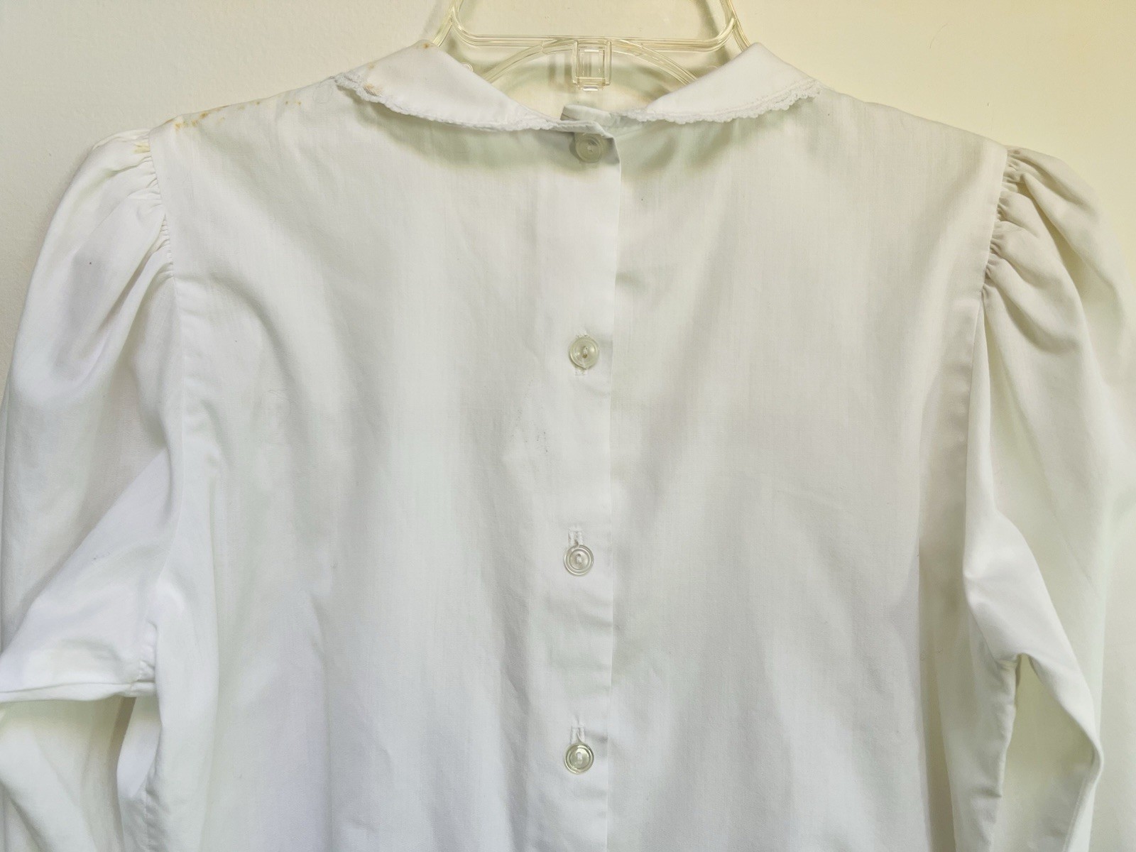 Vintage 90’s White Retro Top YOU BABES Long Sleeve Lace Button Up On Back Sz M