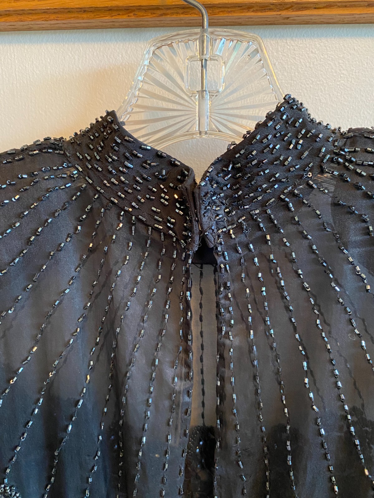 Vintage Alyce Designs 100% Silk Beaded Black Evening Gown Size 12