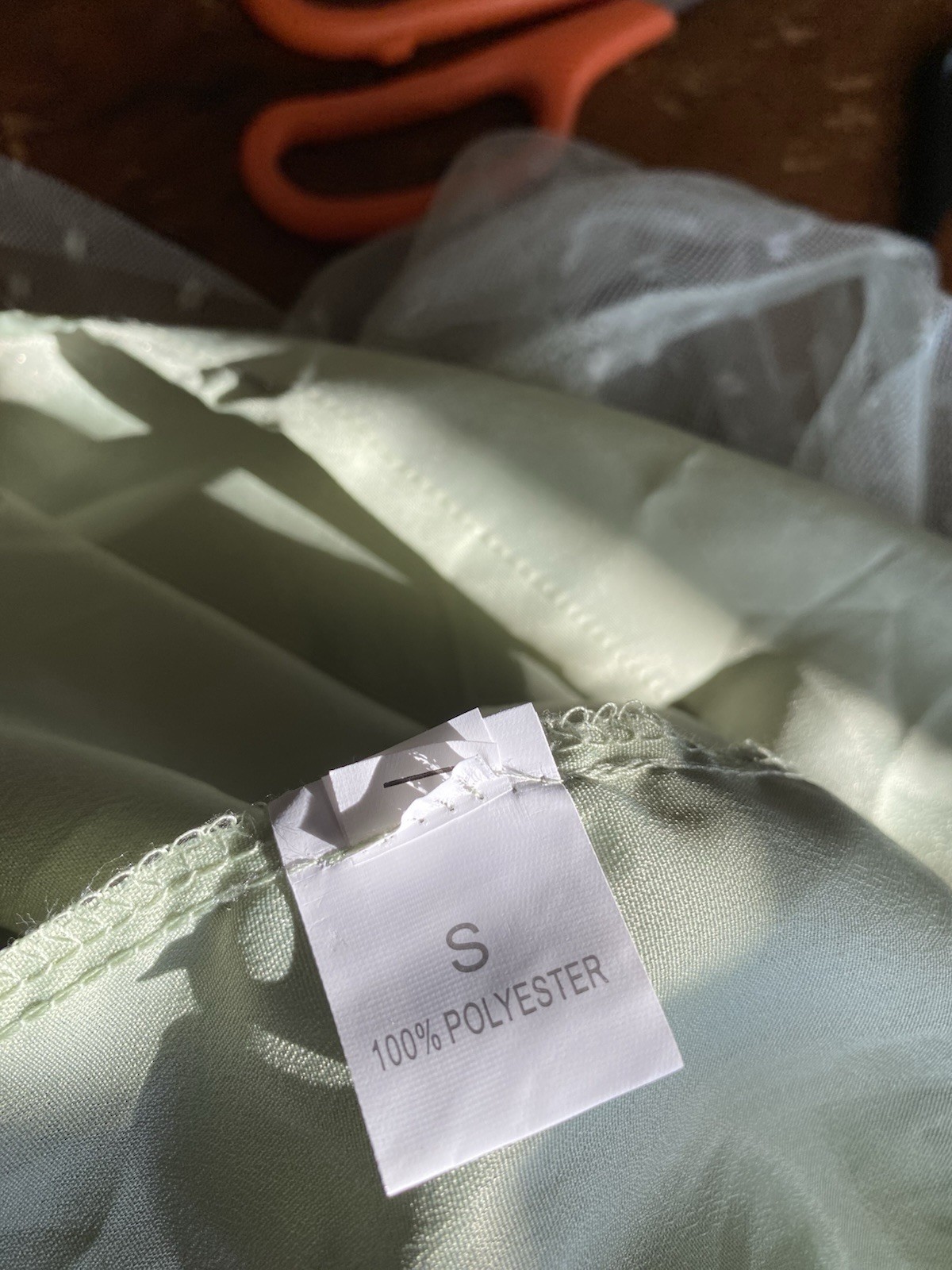 Lace Dress Light Green 100% Polyester Sheer Women’s Size S