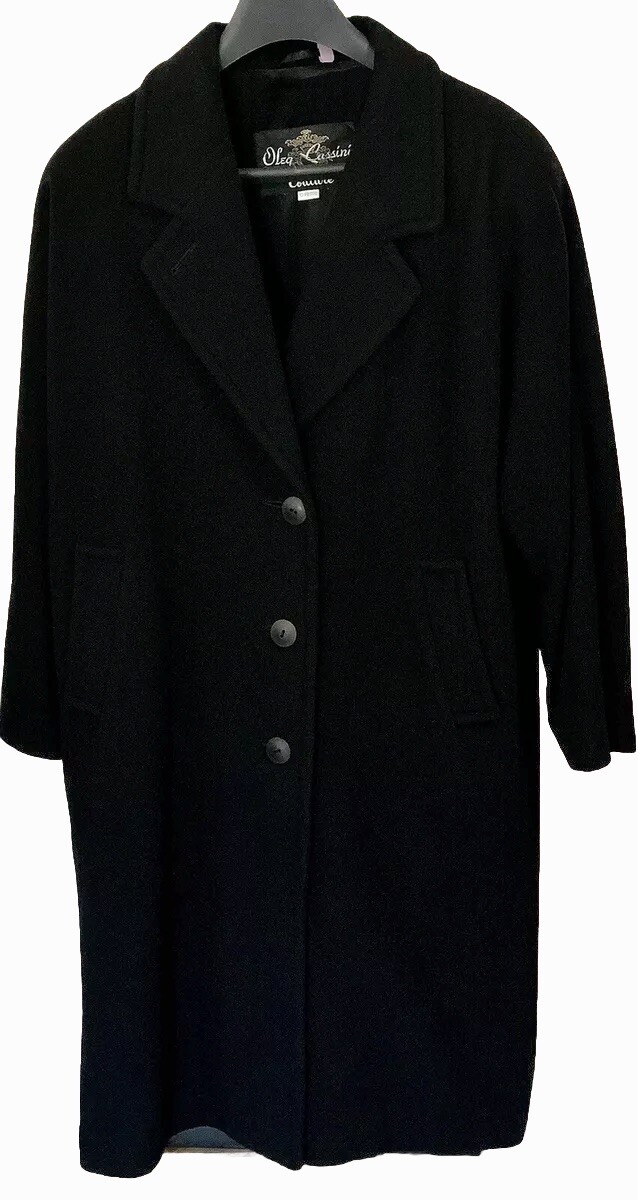 Vintage Peacoat Petite 10 Black Women’s Couture Oleg Cassini Coat Made in Canada