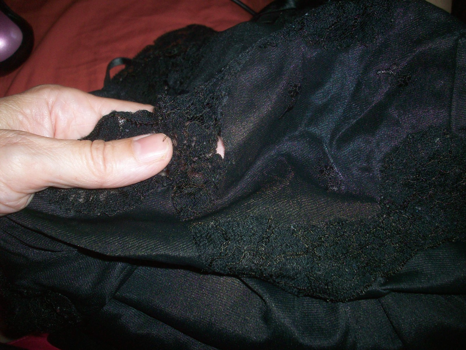 Vintage Black Lace Full Slip Dress Size 34 Nylon Embroidered Nightgown, No Tags