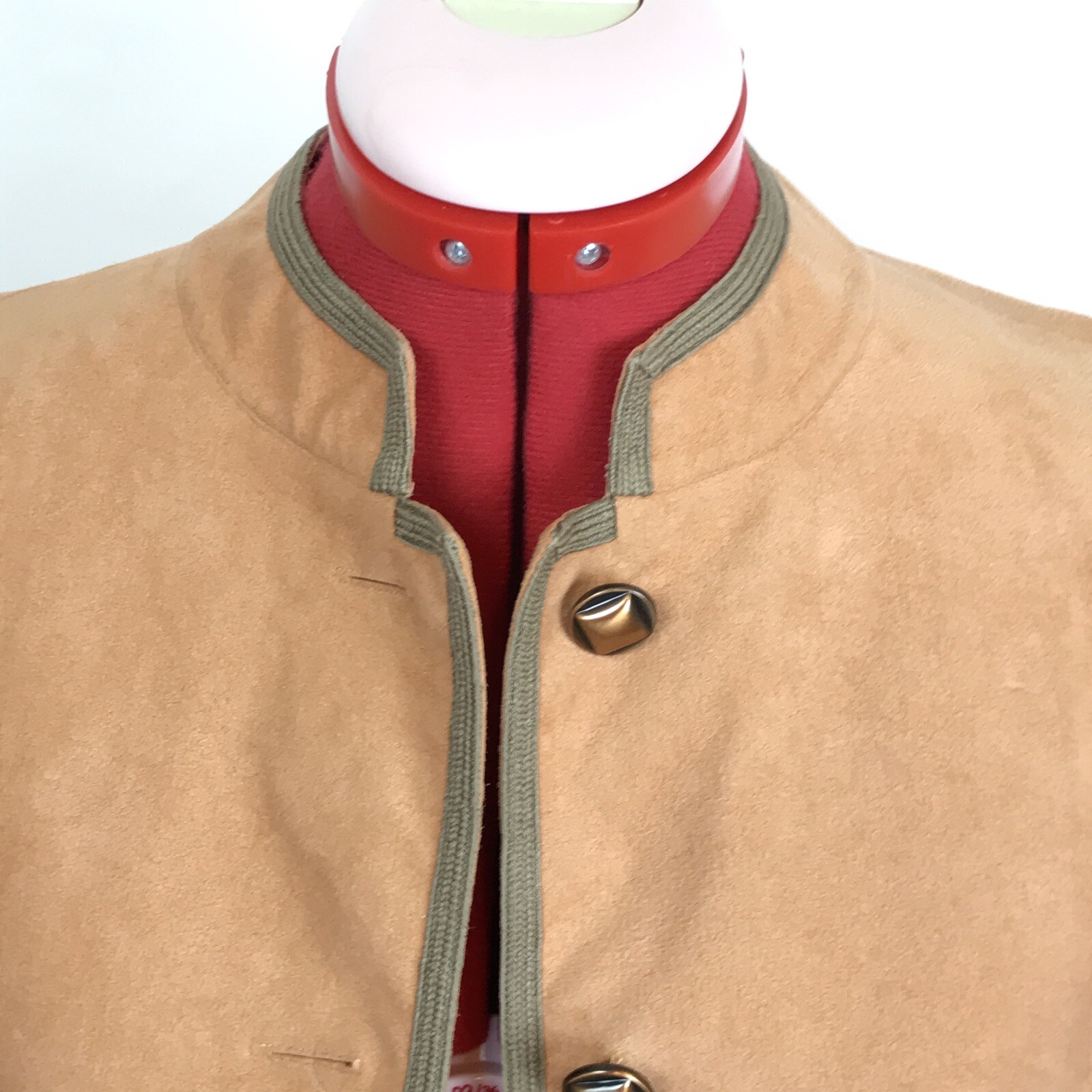 Vintage Retro 70s Mollie Parnis Ultra Suede Jacket Skinner Carmel Brown MEDIUM