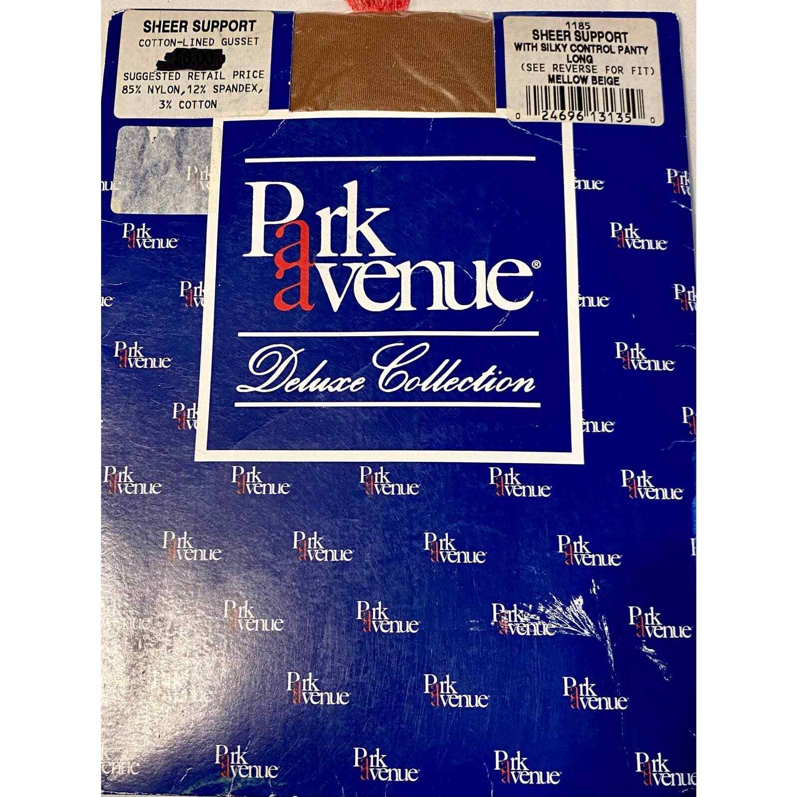 Vintage Park Avenue Sheer Support Pantyhose Sz Long Mellow Beige