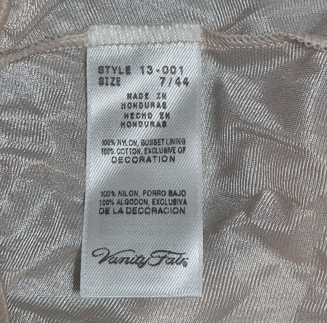 Vanity Fair Blush Nylon Granny Panties Lace Mushroom Gusset Size 7/44