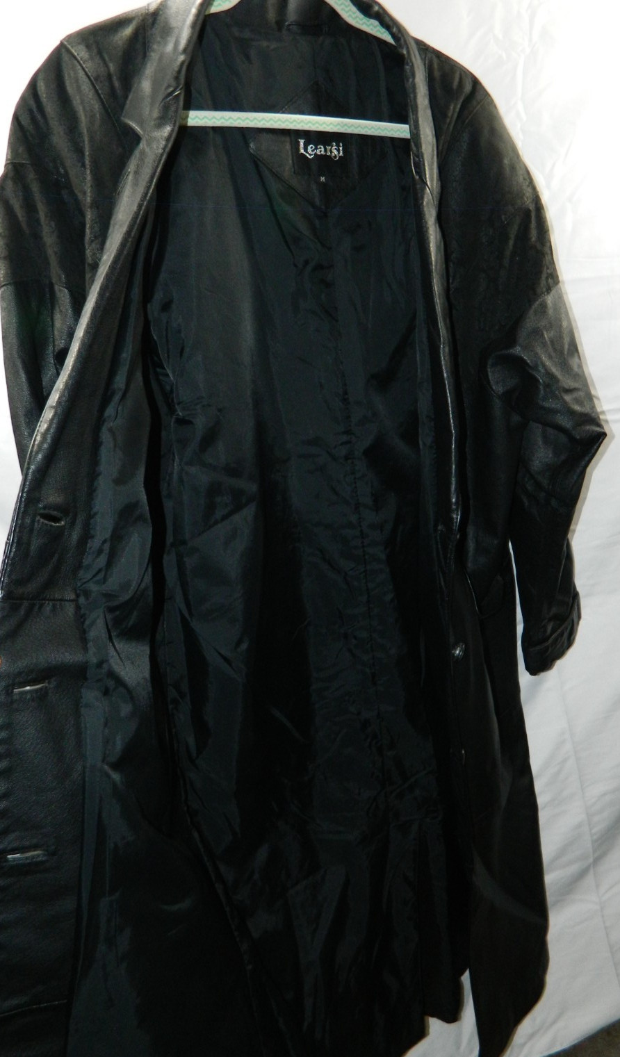 Learsi Genuine Long Leather Jacket Size Medium Vintage 80s