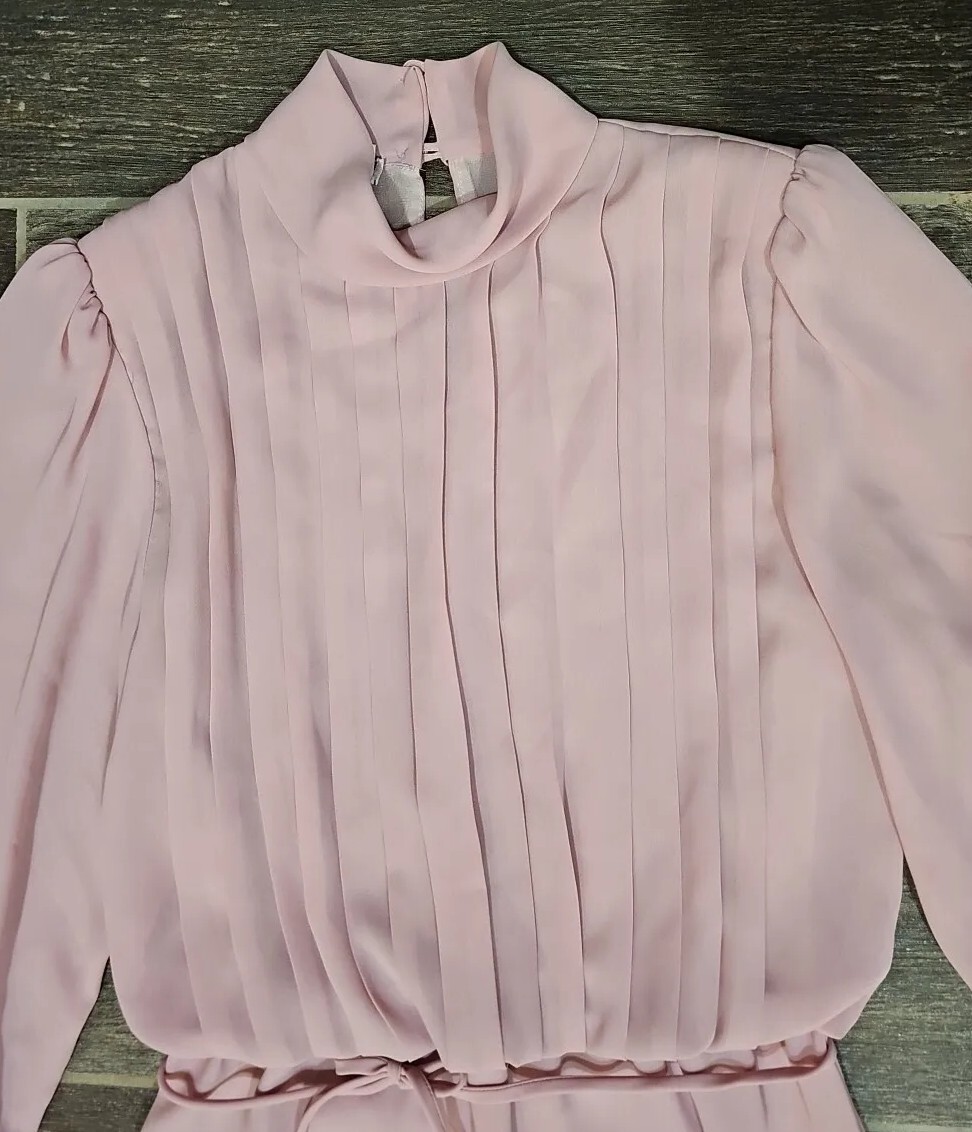 „Monica Richards” dusky pink womens knee-length dress,3/4 sleeve, size 10