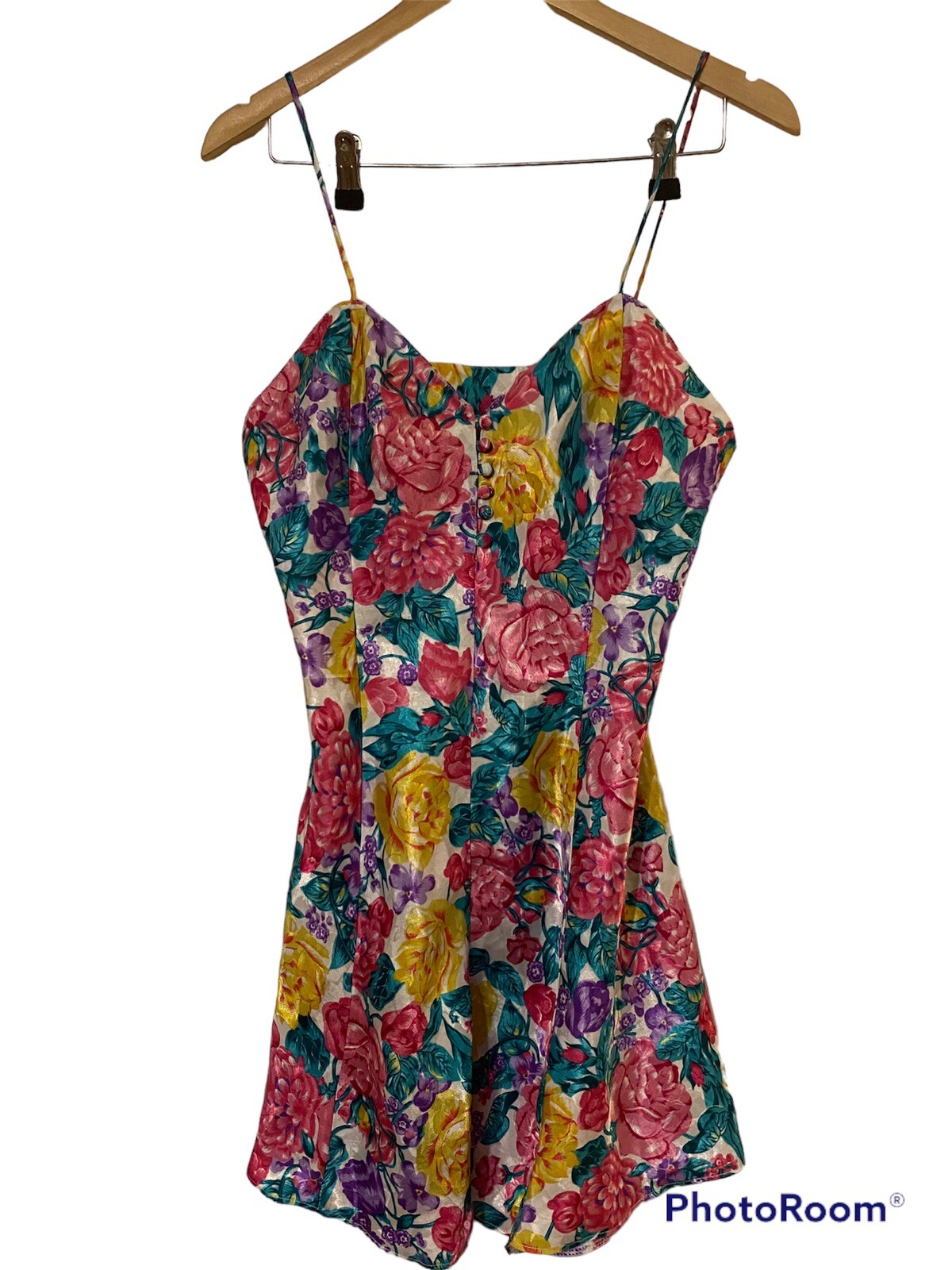Sleep Solutions Vintage Baby Doll Sleeveless Nightgown Floral Womens medium