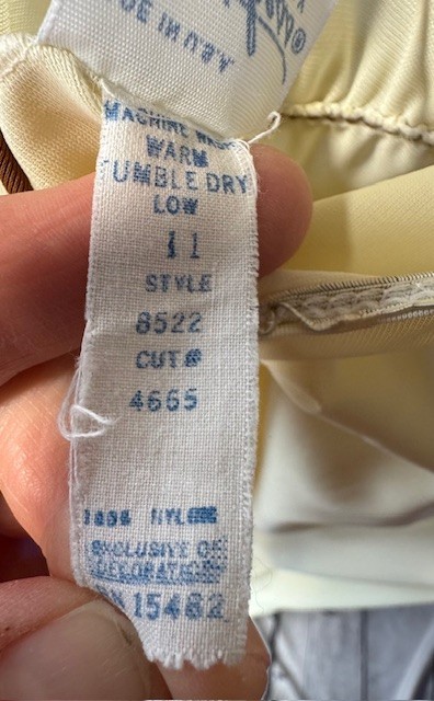 Vintage 70s Dutchess Yellow Nightgown Slip Fairy Whimsy Sz 11 V Neck Brown Tie