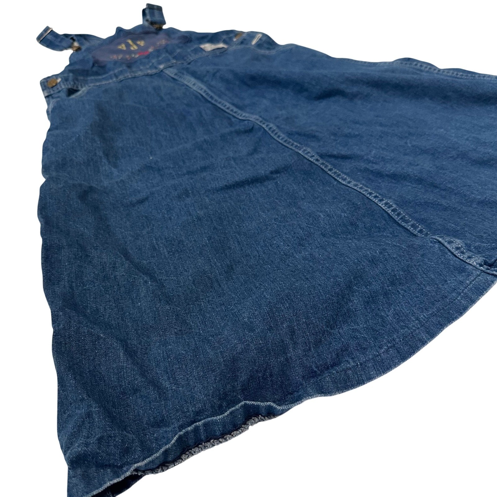 Vintage OshKosh Bgosh Canvasbacks Denim Overall Dress Embroidered VJP Size 11