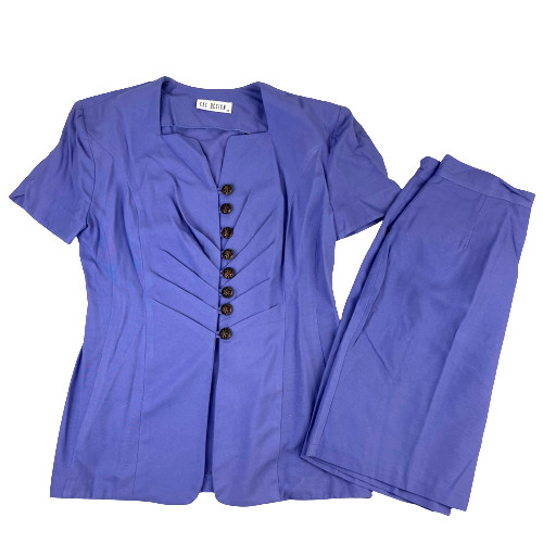 Vintage Cue Design 80’s Purple Top Skirt Set Women’s 14 Made in Australia