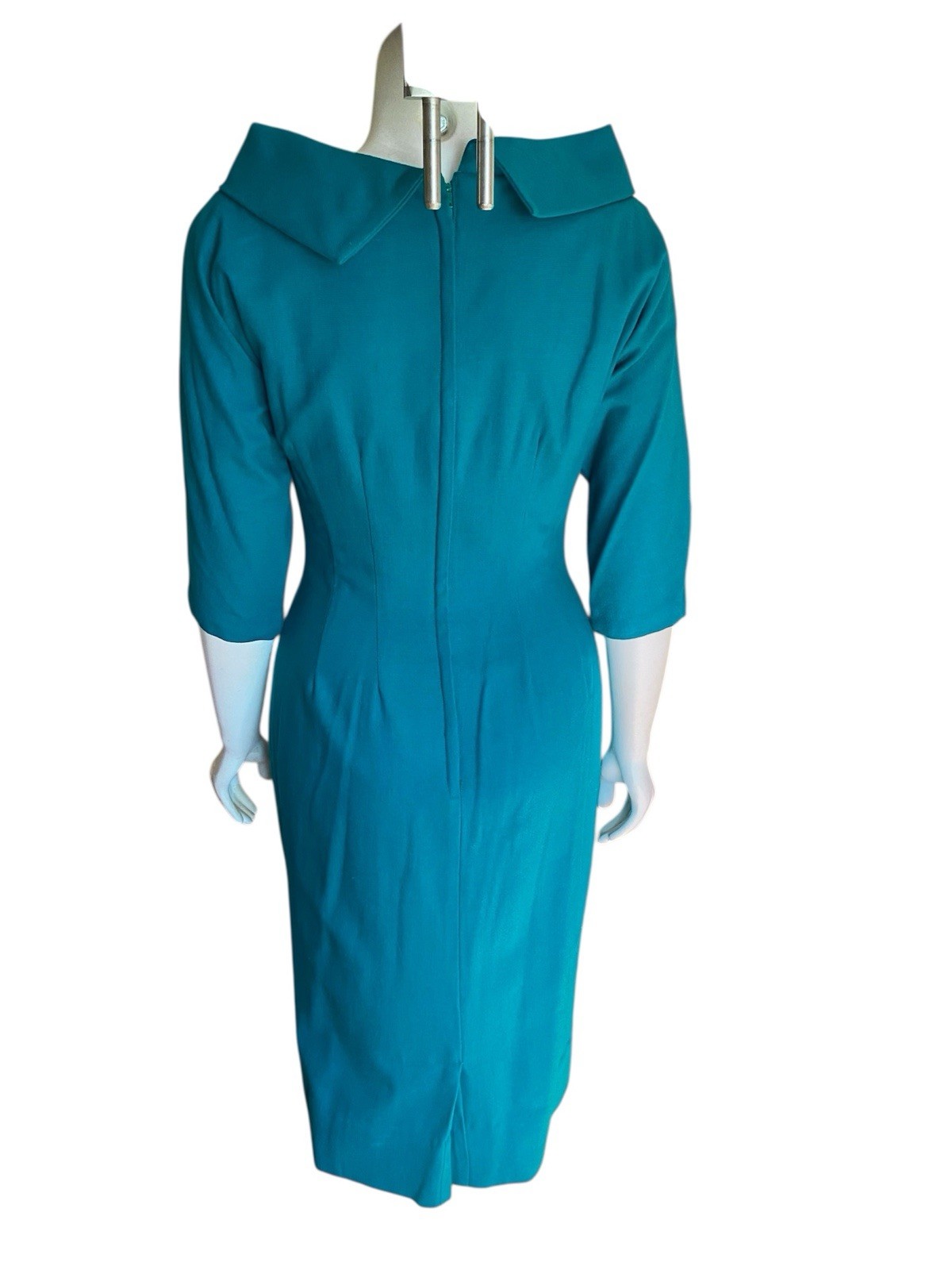 Blue Green Wool 1959’s Dress Harco Original Ladies S/M
