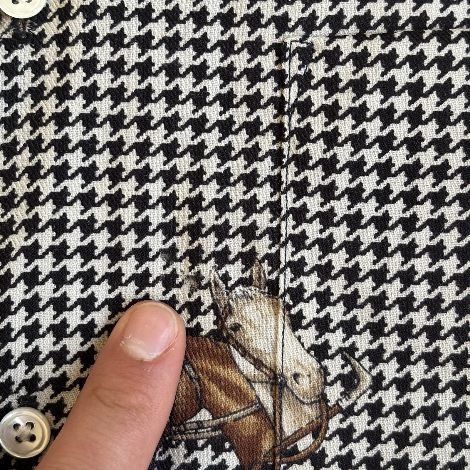 Vtg 80s-90s RALPH LAUREN EQUESTRIAN Horse Print Shirt Button Down Womens 10