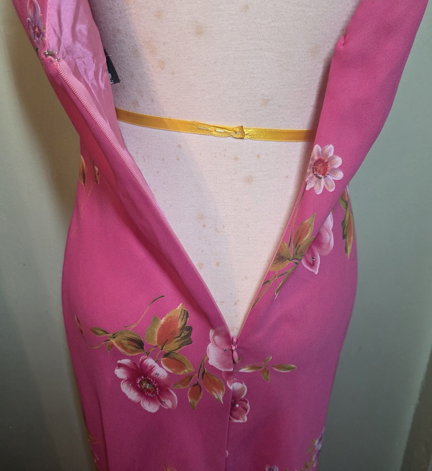 Y2K Niki Livas Slip Dress Sz 12 Cowl Neck Shear Overlay Gown Whimsigoth Fairy