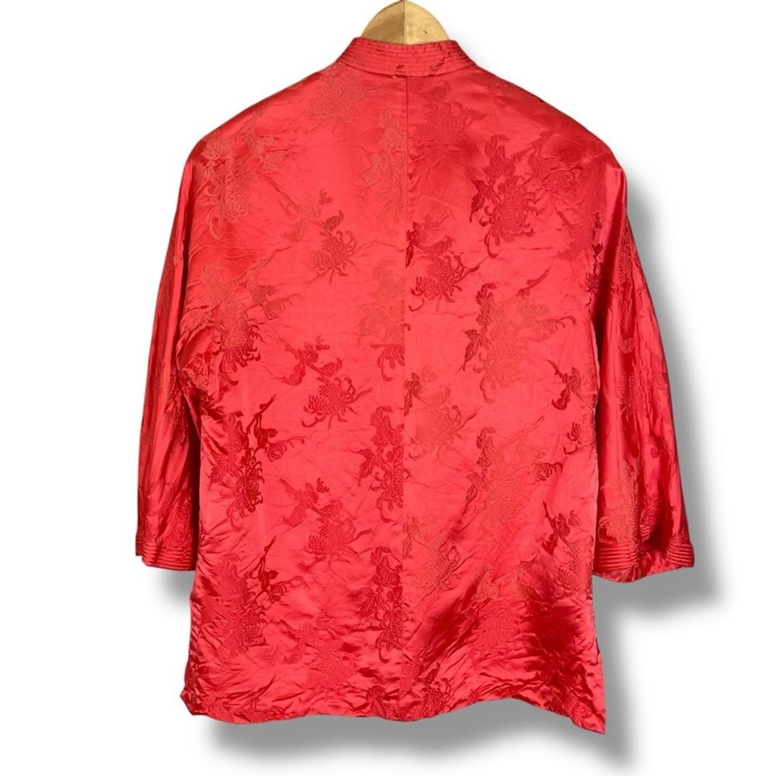 Vintage 1950s Dynasty Jacket Frog Closures Reddish Mandarin Collar Hong Kong