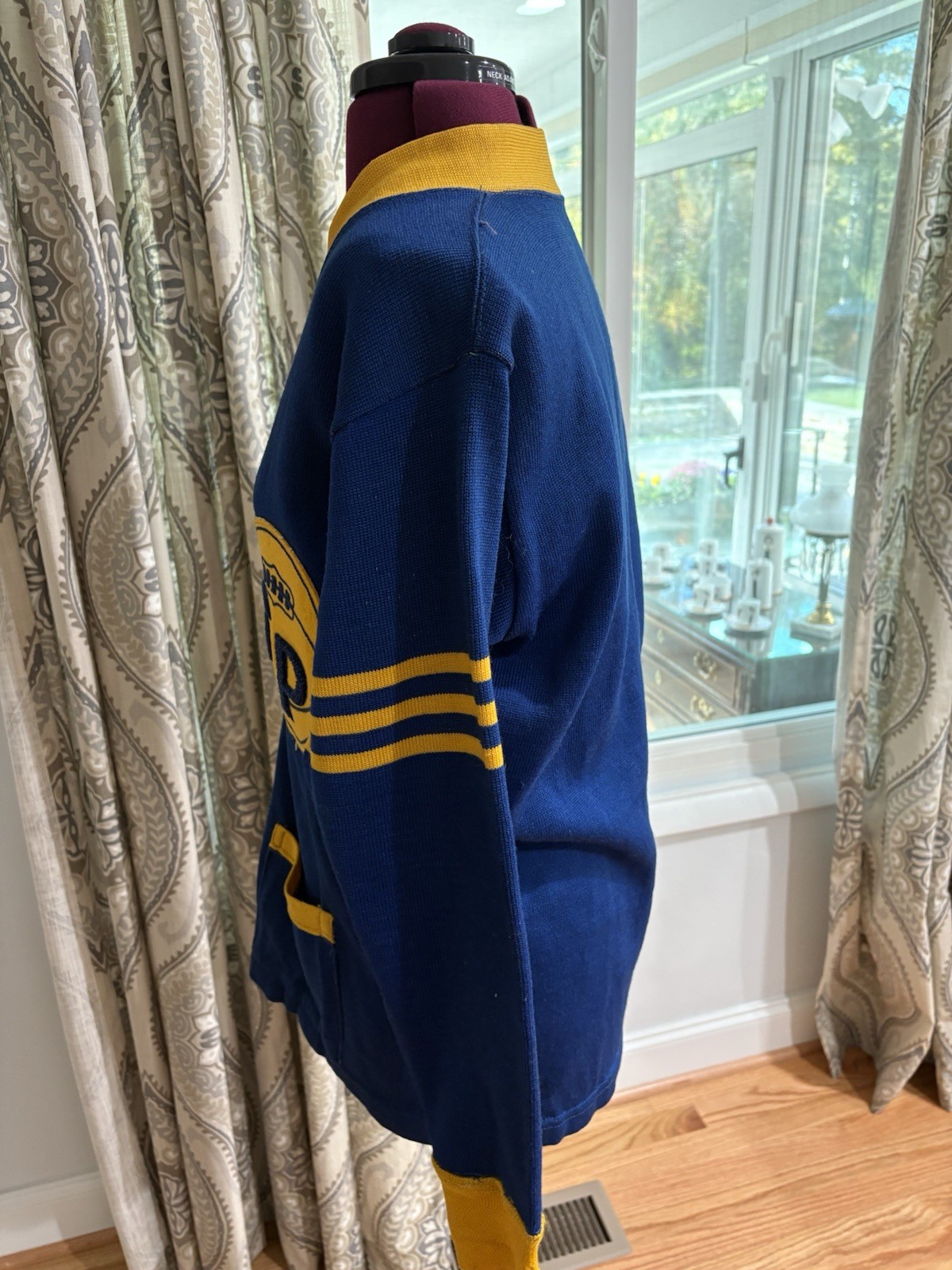 Vintage 60s Letterman Wool Cardigan Sweater Chainstitch Medium St. Paul’s School