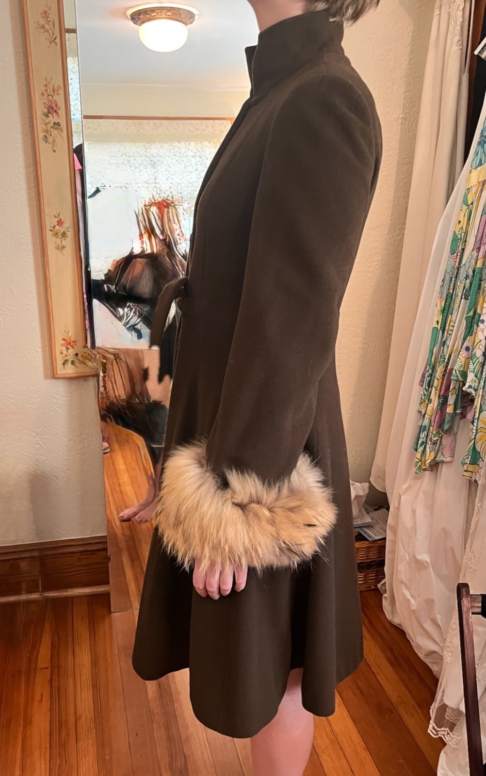 Vintage Giorgio Armani Coat Wool Angora Fur Camel Hair-Made In Italy 38/4