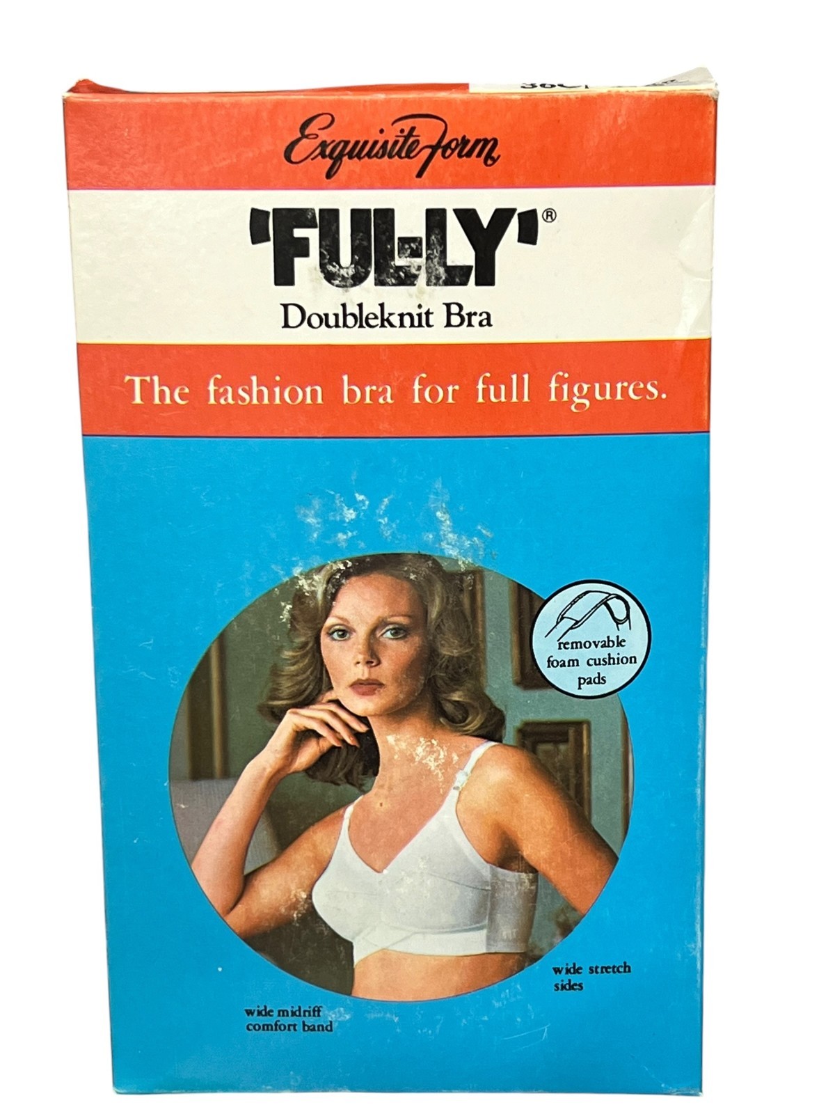 36 C VTG 70s NOS Exquisite Form BRA FUL-LY Doubleknit P1976 For Full Figured