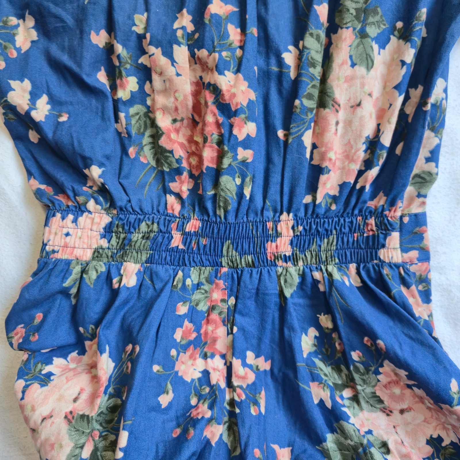 Vtg 90s Carol Anderson Petites Floral Midi Dress Pockets USA Cottagecore 2P