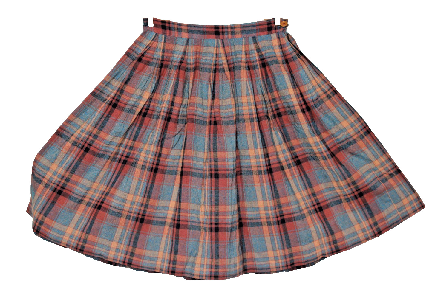 Vtg 50s 60s Jo Juniors of Dallas Plaid Pleated Skirt Tartan Fall Academia XS XXS