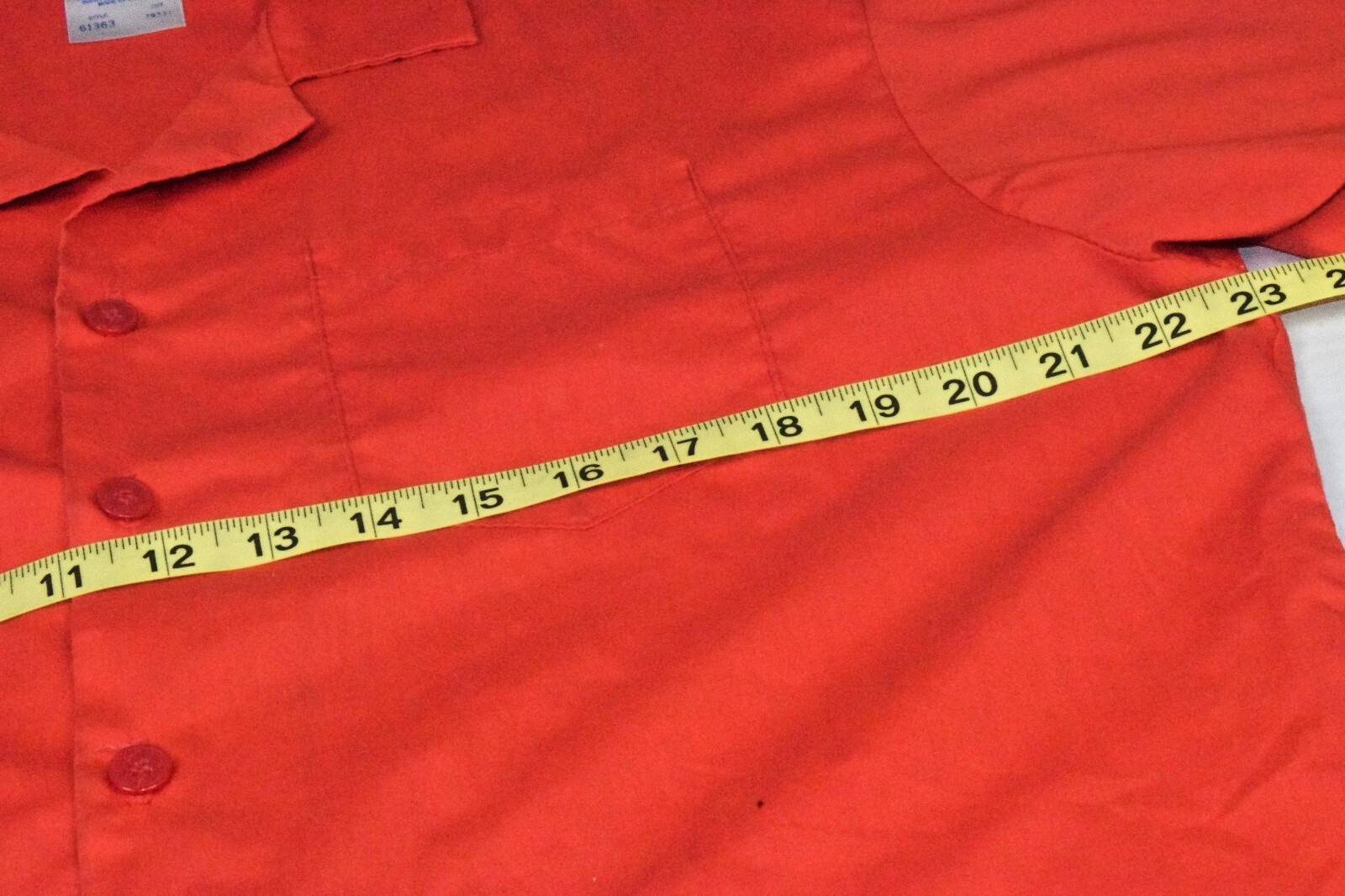 Vintage Work Shirt Fashion Seal Size L 70s Vibrant Red Collared Button Made USA