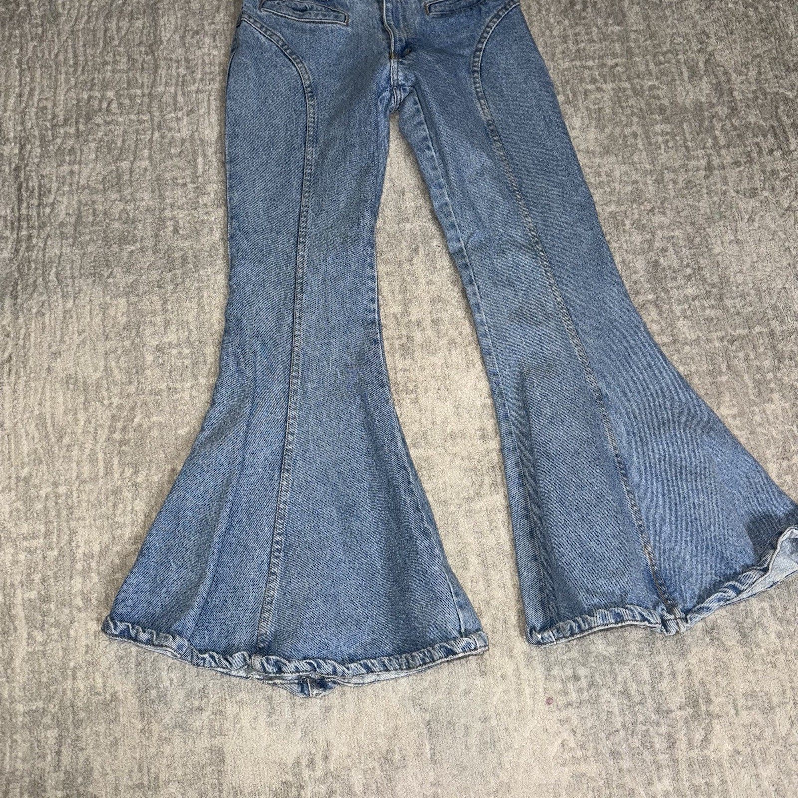 Made in the Shade Vintage Flare Jeans Blue Light Wash Bell Bottoms Pants Size 1