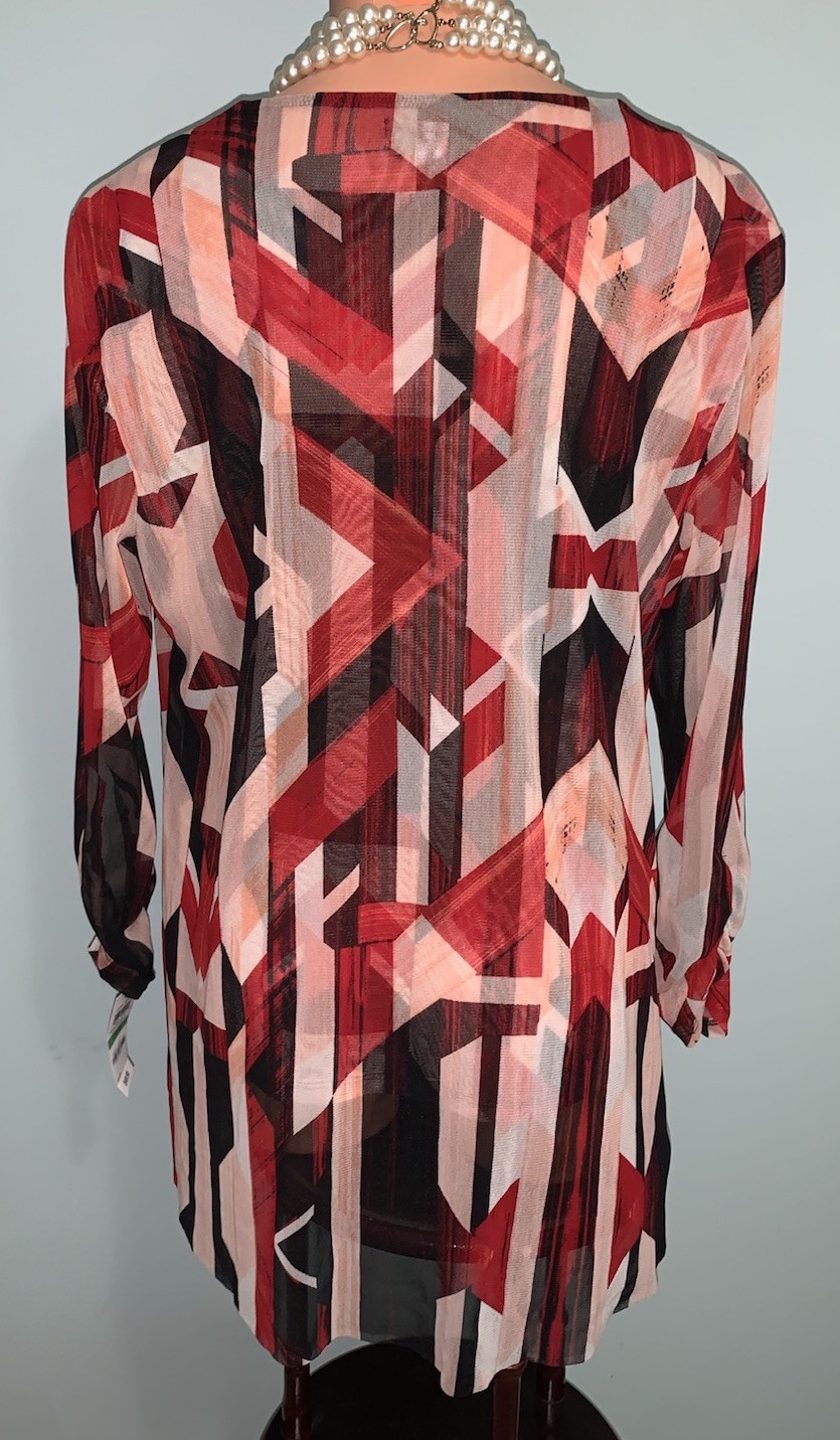 Sheer Flowy Nylon Blouse Alfani Sz L / XL Bust 42 44 NWT Chiffon Like Top
