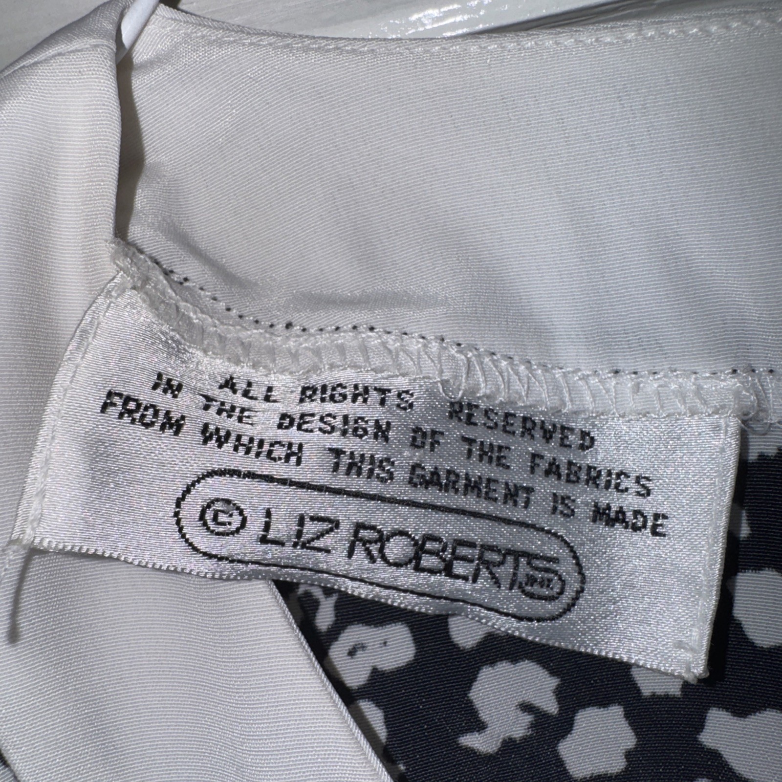 Black White Liz Roberts By Mary Ann Lamonte Vintage Dress Size 14