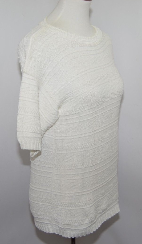 VTG TR Bentley 80s 90s White short Sleeve Knit Sweat Made in the USA Womens S