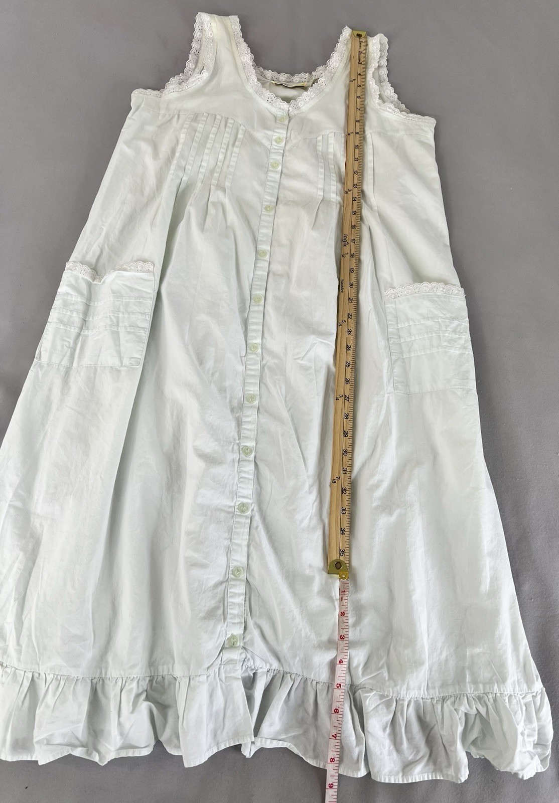VTG Allison Smith Nightgown Womens Medium Green 100% Cotton Victorian Y2K