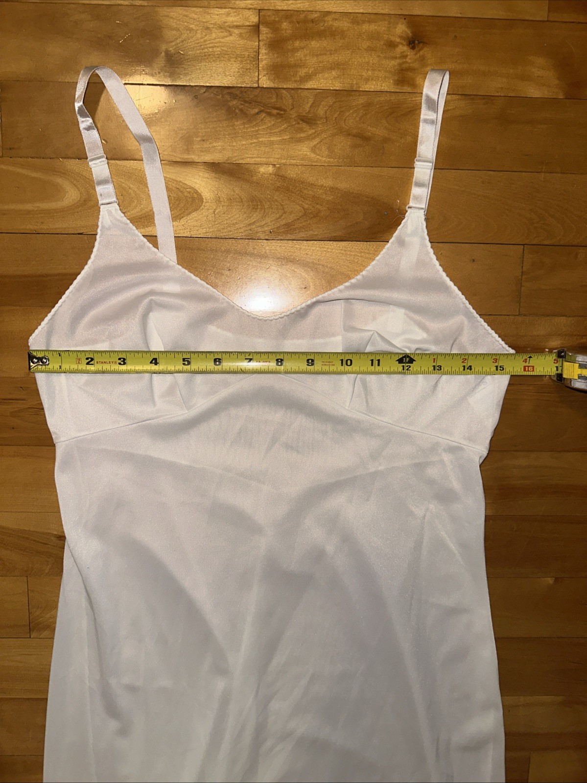 Vintage Sears The Doesn’t Slip White Full Slip Anti-Cling Nylon Lace Hem Sz 34
