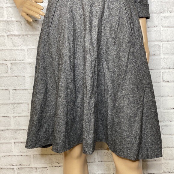 Vintage 1950’s Parade New York gray wool dress 28” Waist