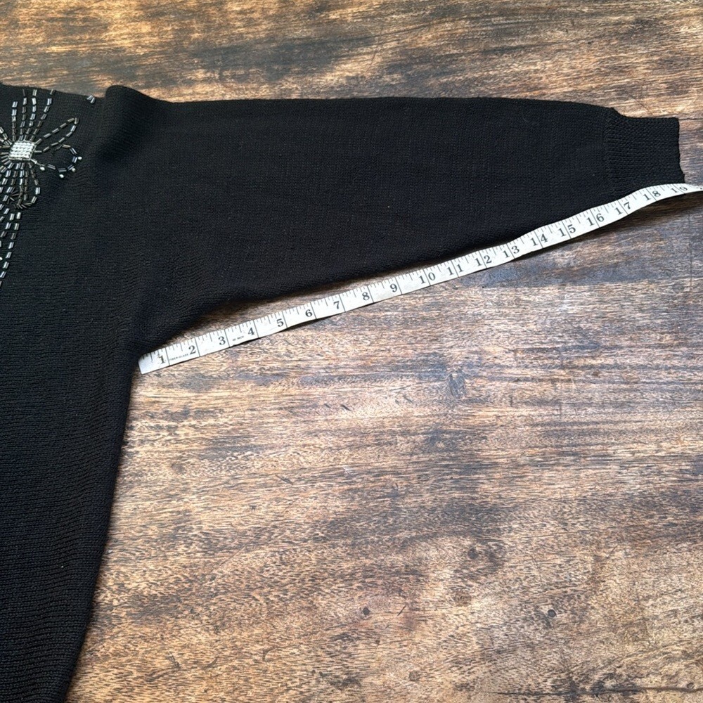 Draper’s & Damon’s pullover black beaded Sweater size extra Large long sleeve